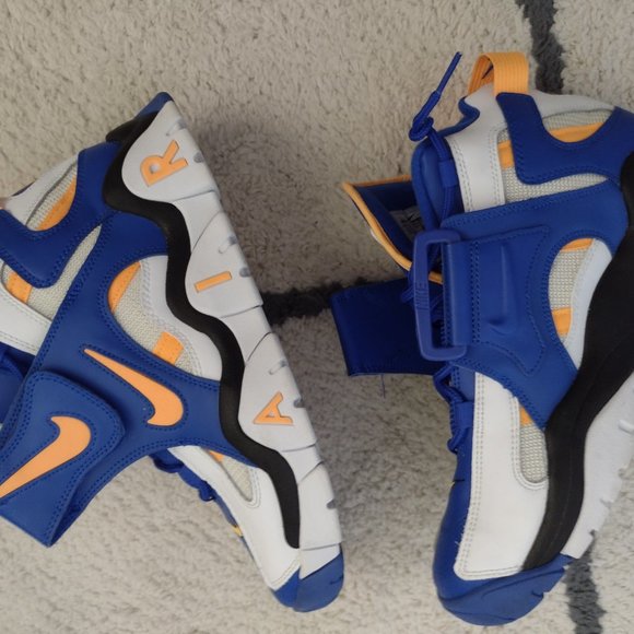 NIKE BARRAGE WHITE LEATHER ROYAL BLUE AND YELLOW SIZE 10 - Picture 2 of 6